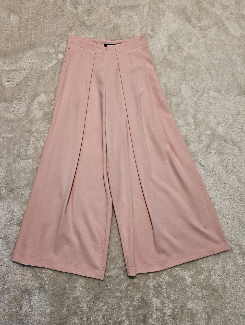 NEW Lidia Kalita Wide Leg Pants Pink Size 36/S Minimalist Business Casual Work - Picture 2 of 7